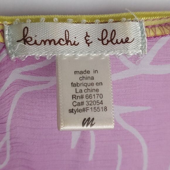 Urban Outfitters Kimchi Blue Silk Flowy Sheer Purple Floral Swim Cover-Up Size M - Picture 9 of 11